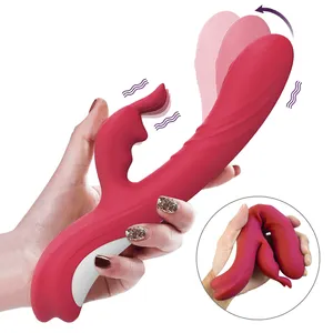 ALWUP Vibration Buckle Double Stimulate Rabbit Strong Vibrator Wand for Clitoris and G-spot Massager Sex Toys for Adults Female