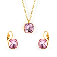Parures de bijoux en acier inoxydable noir pour femmes, boucles d'oreilles et colliers en or de Dubaï