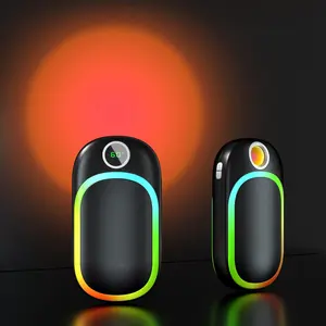 Fábrica Eletrônico Mão Aquecedor Sunset lâmpada Mini Portátil Elétrico usb Reutilizável Recarregável mão Aquecedor Com Power Bank