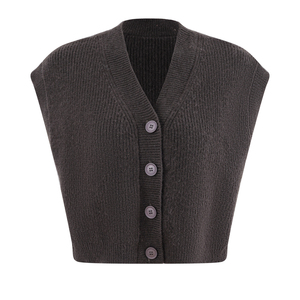 Yishang maglione lavorato a maglia senza maniche in tinta unita da donna con bottoni versatili <span class=keywords><strong>Cardigan</strong></span> da donna - Product Image 1
