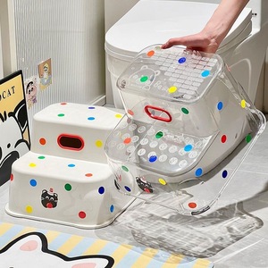 Kids Bath <b>Step</b> <b>Stool</b> With Polka Dots And Cartoon Design For Toilet Use - Product Image 1