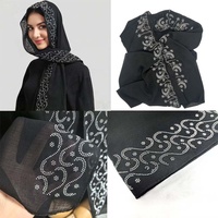 Motif en strass thermocollant DMC pour hijab, châle, mode modeste, design d'applique scintillante Pro