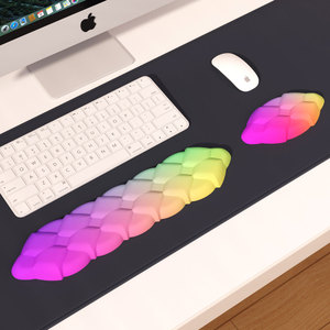 BSCI nhà máy hình thoi Ergonomic Bàn phím cầu vồng Kim Cương chuột Pad PU mềm Bộ nhớ bọt nonslip <span class=keywords><strong>Gel</strong></span> bàn phím chuột Pad cho văn phòng - Product Image 5