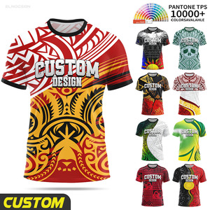 T-shirts personnalisés pour hommes, manches courtes, motif tribal polynésien <span class=keywords><strong>maori</strong></span>, 100% polyester, séchage rapide, impression par sublimation - Product Image 1