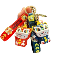 Totoro Lion Dance Maneki Neko porte-bonheur chat porte-clés mignon tigre pendentif caoutchouc dessin animé année Loong poupée sac pendentif Design Original