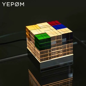 Tecnolumen Cubelight Designer Ambient Light <b>Table</b> Lamp Creative Decorative for Bedrooms 5V Remote Control Accessible - Product Image 5