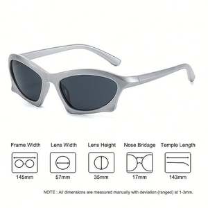 Nouveauté, lunettes de soleil de sport vintage personnalisées avec logo, pour hommes et femmes, lunettes de soleil irrégulières Y2K punk pour hommes et femmes - Product Image 6