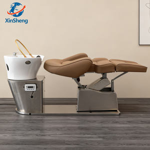 Cadeira de Lavagem de Cabelo Moderna Estilo Spa Japonês com Elevação Elétrica e Cuba de Cerâmica para Salão, Cadeira-Cama para Massagem e Lavagem de Cabelo - Product Image 6