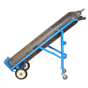 Carro para cilindros de oxígeno de 40L, carrito para cilindros de nitrógeno, transporte seguro de cilindros dobles de acero industrial para líquidos. - Product Image 4