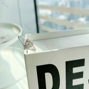 Dylam Heart Shape Clear Gemstone With S925 Size 6 to <b>9</b> Crown Curve Rings - Product Image 2