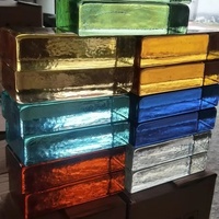 Briques de verre colorées esthétiques modernes, transparentes, durables, décoratives, blocs de verre solides pour la salle de bain, cloisonnement intérieur de luxe