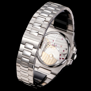 Reloj Automático Elegante para Hombre 2026 con Cristal de Zafiro, Esfera Azul Marino, Correa de Cuero de Cocodrilo Genuino, Fase Lunar y Cronógrafo - Product Image 5