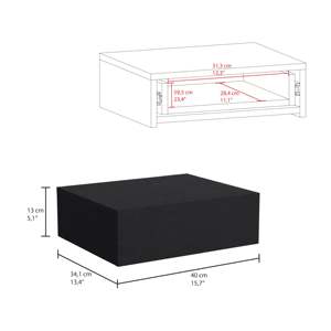 Milano Floating Nightstand Black Wall Mounted With <b>Drawer</b> Bedroom <b>Side</b> <b>Table</b> - Product Image 3