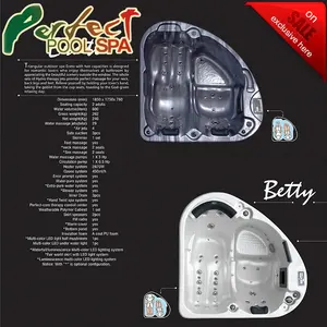 Fabrik preis 2 Personen Whirlpool Spa Pool Eck massage freistehende Badewanne für Hotel/Bad - Product Image 4