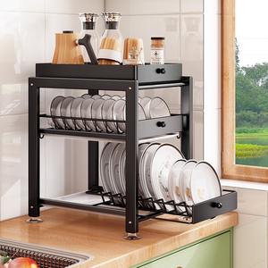 Escurridor de Platos Moderno con Bandeja Extraíble Ajustable, Almacenamiento para Encimera, para Platos y Tazones, Organización de Cocina - Product Image 2