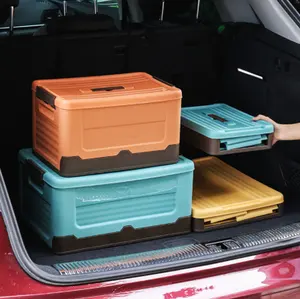 접이식 스토리지 박스 가정용 나무 커버 자동차 트렁크 야외 캠핑 마무리 상자