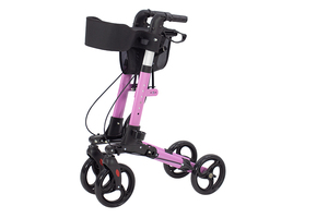 <span class=keywords><strong>Rollator</strong></span>, andador de aluminio de cuatro ruedas, andador con asiento, ligero, plegable, manijas ajustables, andador rodante para personas mayores - Product Image 2