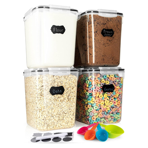 Contenants de stockage pour farine et sucre (5,3 L/4 pièces) – Grands récipients hermétiques pour riz et aliments, parfaits pour la cuisine - Product Image 1