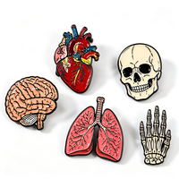 Nouveaux badges métalliques personnalisés, design artistique d'anatomie médicale, épingles sur le thème de la médecine humaine, cadeau pour infirmière et médecin
