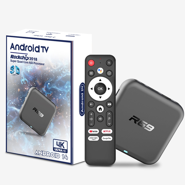 2025 New R69 Pro Plus 2gb 32gb Tv Box Android 14 Smart TV Stick Rk3518 2.4G/5Ghz Wifi 4K 2GB 16GB Media Player 4K Set-Top Box