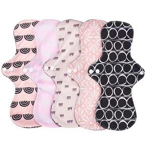 Lớn <span class=keywords><strong>Polyester</strong></span> Vải In Thấm Sợi Nhỏ Tre Than Miếng Đệm Kinh Nguyệt Không Thấm Nước Có Thể Giặt Tái Sử Dụng Mềm Vệ Sinh <span class=keywords><strong>Pad</strong></span> - Product Image 1