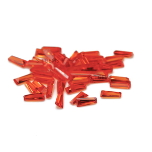 Gemme Sciolte all'Ingrosso, Zirconia Cubica Taglio Trapezoidale Rosso Arancio per Creazione di Gioielli - Product Image 3