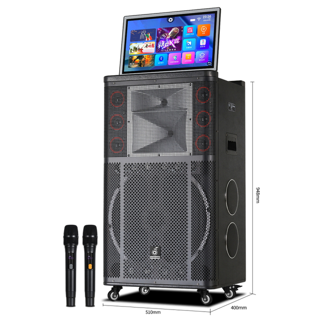Factory New Portable Big Power 9500W Trolley Party PA Professional Wooden Active Speaker 18inch with TV for Speaker Stage