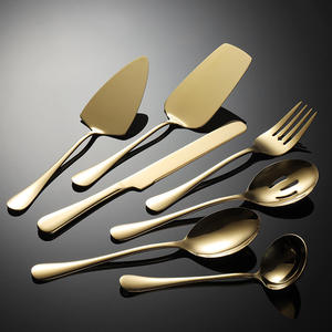 Juego de cubiertos de metal al por mayor, espátula de acero inoxidable para pasteles, colador de sopa, Cucharas, tenedores, juegos de cubiertos - Product Image 3