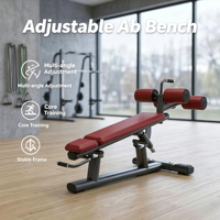 Banc d'entraînement abdominal réglable avec dossier multi-positions, banc de redressement avec rouleau en mousse et fixation pour les jambes, idéal pour le renforcement du tronc en salle de sport