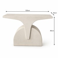 Table console en MDF de style art moderne, avec base unique, blanche, pour hall d'entrée, centre de table de luxe pour la maison, l'hôtel, l'appartement, le couloir