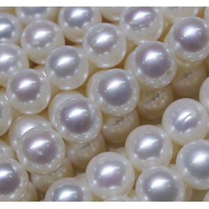 Collar de Perlas de Agua Dulce Naturales de 9-10 mm, Luz Intensa, Círculo Perfecto, Cuentas Sueltas, Cadena Madre, Producto Semiterminado - Product Image 5