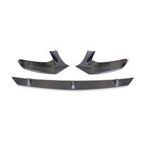 VANTWO Wet Carbon Fiber M-Tech 3-Piece Front Bumper Lip Splitter untuk BMW Seri 5 G30 G38 Pre M-Sport 2017-2020