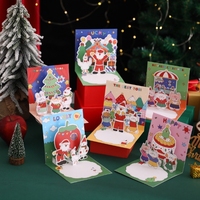Nouvelle carte de vœux de Noël tridimensionnelle créative avec bénédictions et messages de vacances. Carte Père Noël avec enveloppe.
