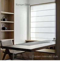 Persianas Romanas Motorizadas Inteligentes con Sensor Wi-Fi Tuya, Persianas Eléctricas con Batería para Interiores, Control por Voz con Alexa y Google, Control por Aplicación, Personalizables para Ventanas