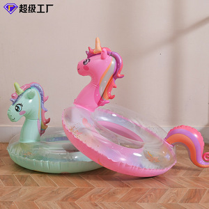 TANYOZHE Flotador Inflable de Unicornio para Niños, Juguete Flotante Rosa para Piscina con Diseño de Arcoíris - Product Image 4