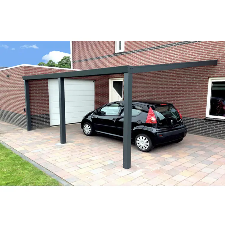 Garages d'extérieur en aluminium pour parking avec système d'abri solaire pour voiture