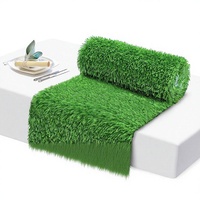 Nappe de table exclusive transfrontalière en herbe artificielle PE verte pour intérieur, tapis de salle à manger, décoration de table de camping réaliste