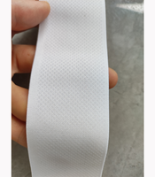 Bande élastique antidérapante en polyester de 47 mm avec points en silicone, imprimée par sublimation, blanche et noire, pour vêtements, sacs et articles ménagers