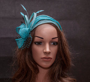 Serre-tête Fascinator Turquoise pour Invitée de Mariage – Nouveau Bandeau Tendance pour Femme - Product Image 3
