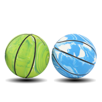 Mini jouet de balle rebondissante creux pour enfants de basket-ball en caoutchouc de 6cm pour le soulagement du Stress avec canal profond