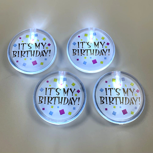 Nhà Máy Nhà Cung Cấp PS Biểu Tượng Tùy Chỉnh LED Trống Huy Hiệu Hình Tròn LED Nhấp Nháy Nút Pin Đầy Màu Sắc LED Pin Huy Hiệu - Product Image 3