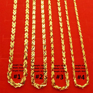 Semplice classico 24k rame placcato oro amore cuore catena di pesce collana di gioielli per le donne festa di nozze gioielli in oro - Product Image 4