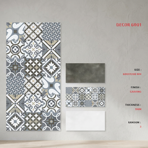 Carreaux de porcelaine émaillée Goodone 600x1200mm, polis, décoratifs, sculptés, design indien, carreaux de sol interactifs - Product Image 1