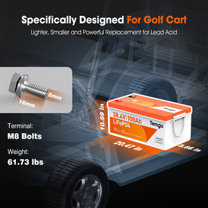 Baterai Lithium Golf Cart 38.4V 100Ah dengan Casing ABS, Baterai LiFePO4 48V 72V 100Ah, Garansi 5 Tahun, Baterai untuk RV dan Camper, Baterai Golf Cart 36V - Product Image 3