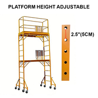 LINYI QUEEN Échafaudage mobile multi-usage sur roulettes de 3,66 m (12 pieds) pour travaux de cloison sèche et construction, haute résistance