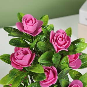 Planta de Rosa Artificial en Maceta, Decoración de 23 cm de Altura, Flores de Plástico para Decoración de Bodas y Hogar - Product Image 2