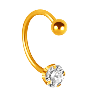 Phẫu thuật Thép + tinh thể thép không gỉ mạ vàng Thông tư Barbell vách ngăn Vòng móng ngựa piercing đồ trang sức - Product Image 4