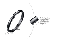 Novirassine Großhandel Schmale 2mm Breite Damen Herren Hochzeit Schwarz Silber Gold Roségold Edelstahl Stapelringe Modische Ringe