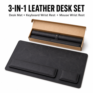 Tapis de bureau 3-en-1 OEM d'usine avec repose-poignets pour clavier et souris, kit de tapis de souris ergonomique pour bureau - Product Image 1