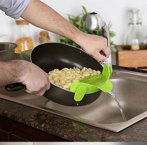 Silicone Pasta Filter Drain Stopper Anti-Spill Leak Colander & Strainer for Household <b>Vegetable</b> Pouring & Edge Stopper <b>Pot</b> - Product Image 3